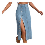 Saia Jeans De Cintura