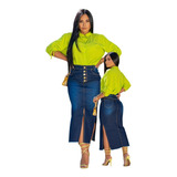 Saia Jeans Evangelica Longuete