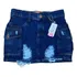 Saia Jeans Feminina Cargo Com Bolsos Laterais Moda Premium