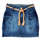 Saia Jeans Feminina Cargo