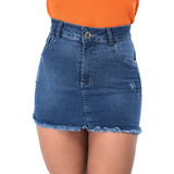 Saia Jeans Feminina Cintura