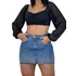 Saia Jeans Feminina Com Brilho Blogueira Verão Premium