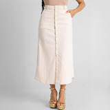Saia Jeans Feminina Longa