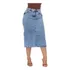 Saia Jeans Feminina Longa Midi Evangélica Cintura Alta