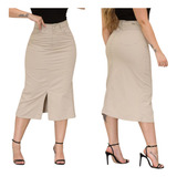 Saia Jeans Feminina Longa
