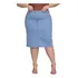 Saia Jeans Feminina Plus Size Cintura Alta Com Elastano