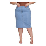 Saia Jeans Feminina Plus