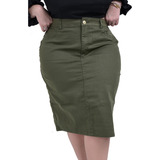 Saia Jeans Feminina Plus