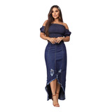 Saia Jeans Longa Desfiada
