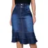Saia Jeans Longa Evangélica Chique Elegante Basico Plus Size