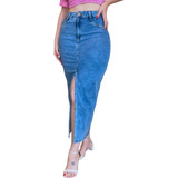 Saia Jeans Longa Midi