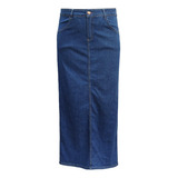 Saia Jeans Longa Plus