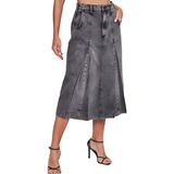 Saia Jeans Midi Com
