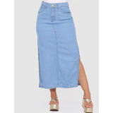 Saia Jeans Midi Fenda