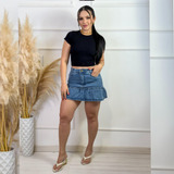 Saia Jeans Mini Balone