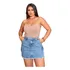 Saia Jeans Mini Cargo Bolsos Curta Justa Justinha