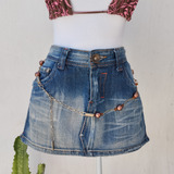 Saia Jeans Mini Strutura