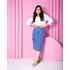 Saia Jeans Moda Evangélica Longa Confortável Cintura Alta