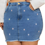 Saia Jeans Plus Size