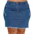 Saia Jeans Plus Size Cintura Alta Lycra Verão Da Drapa Plus