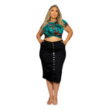 Saia Jeans Plus Size