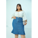 Saia Jeans Plus Size
