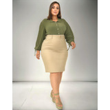 Saia Jeans Plus Size
