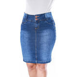 Saia Jeans Quadril Largo