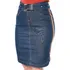Saia Jeans Secretária Costura Lateral Tendência Moda Ref:12
