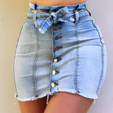 Saia Jeans Skinny Feminina