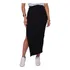 Saia Longa Com Fenda Ribana Premium Basica Casual Modeladora