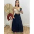 Saia Longa Cos Alto Linho Forrada Feminina Moda Evangelica
