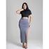 Saia Longa Feminina Cintura Alta Modeladora Fenda Lateral