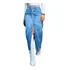 Saia Longa Jeans Feminina Cós Alto Fenda Frontal E Cinto