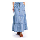 Saia Longa Jeans Moda