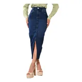 Saia Longa Jeans Preto