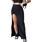 Saia Longa Longuete Fenda Grande Sensual Blogueira Gringa