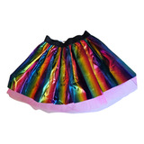 Saia Metalizada 32cm Festa Infantil Carnaval Fantasia