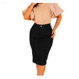 Saia Midi Brim Moda