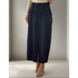 Saia Midi Casual Alfaiataria