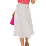 Saia Midi Com Bolsos