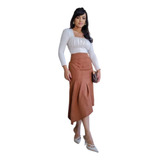 Saia Midi Feminina Assimetrica
