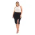 Saia Midi Fenda Plus Size Zero Transparencia Cintura Alta