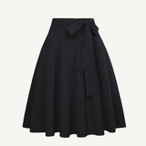 Saia Midi Godê Evangélica Com Laço Moda Feminina Evangélica