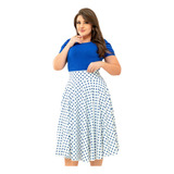 Saia Midi Godê Poá Estampado Moda Evangélica Veste Bem