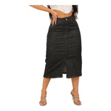 Saia Midi Jeans Com