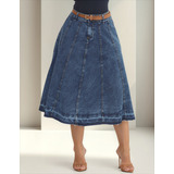 Saia Midi Jeans Evangelica