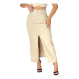 Saia Midi Jeans Longuete