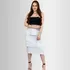 Saia Midi Plissada Feminina Babado 4 Camada Cintura Alta Top