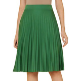 Saia Midi Plissada Feminina
